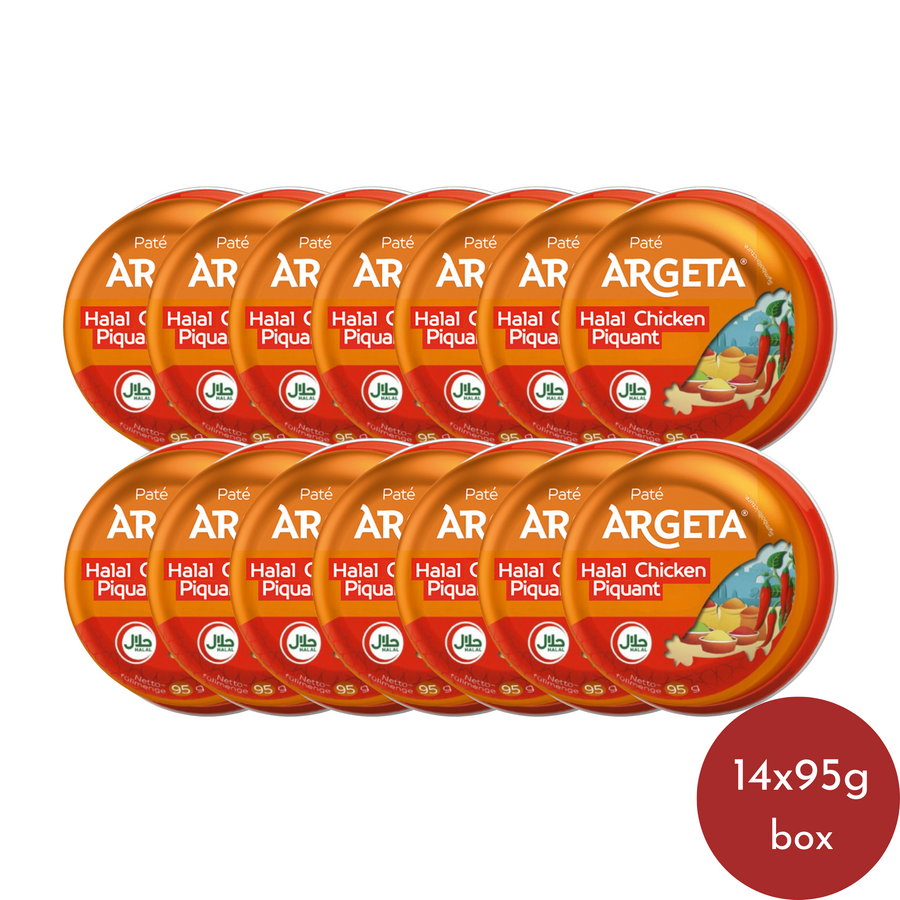 Argeta Chicken piquant pâté Halal | Kokošja pikant pašteta Halal 14x95g - Magaza Online