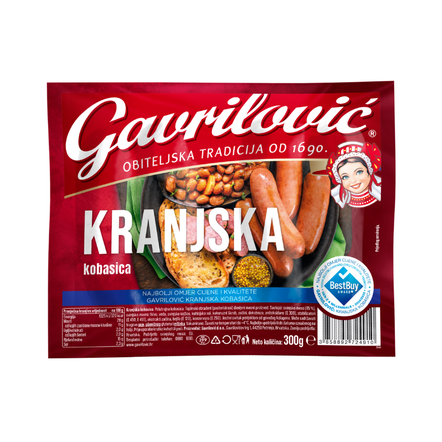 Gavrilović Carniolan sausage | Kranjska kobasica 300g - Magaza Online