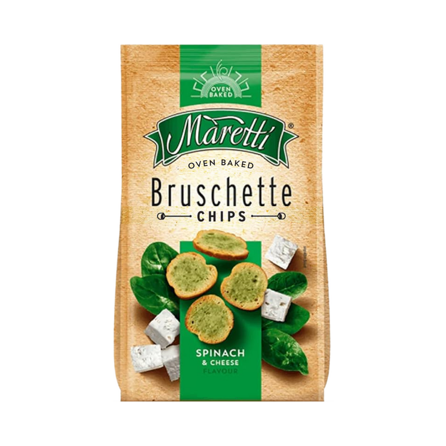 Maretti Bruschette chips Spinach & cheese | Bruskete sa ukusom spanaća i sira 70g - Magaza Online