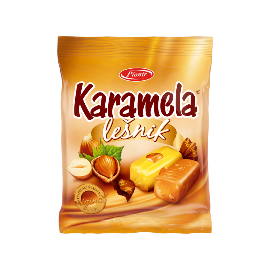 Pionir Milk & hazelnut caramels | Lešnik karamela 100g