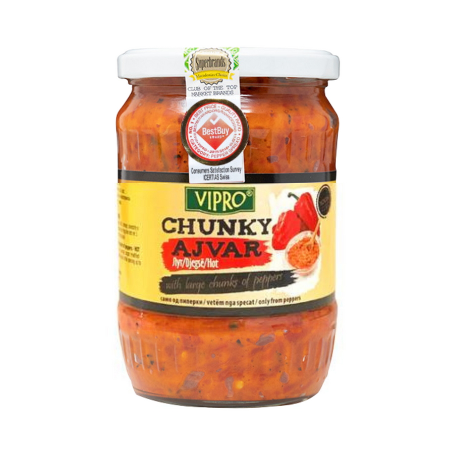 Vipro Ajvar chunky hot | Ajvar od cepkane paprike ljuti 550g - Magaza Online