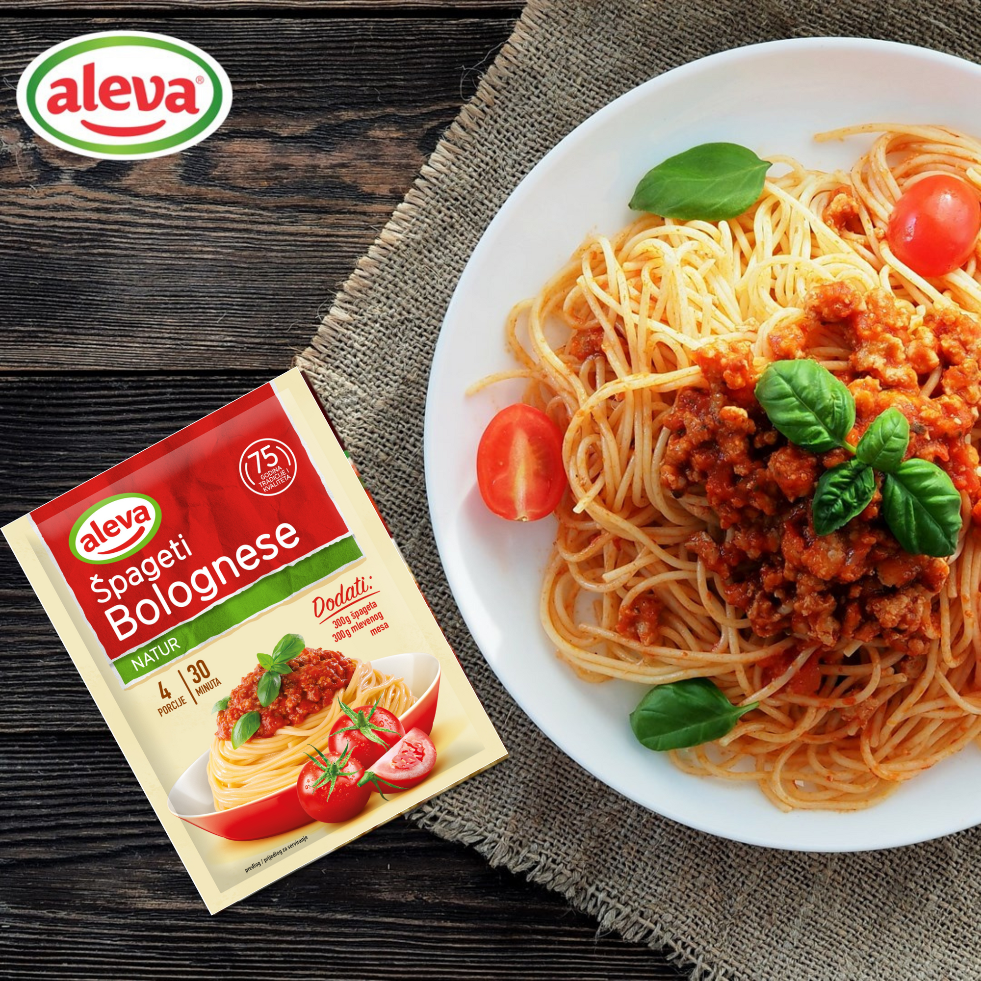 Aleva Spaghetti Bolognese seasoning | Špageti Bolognese začin 52g - Magaza Online
