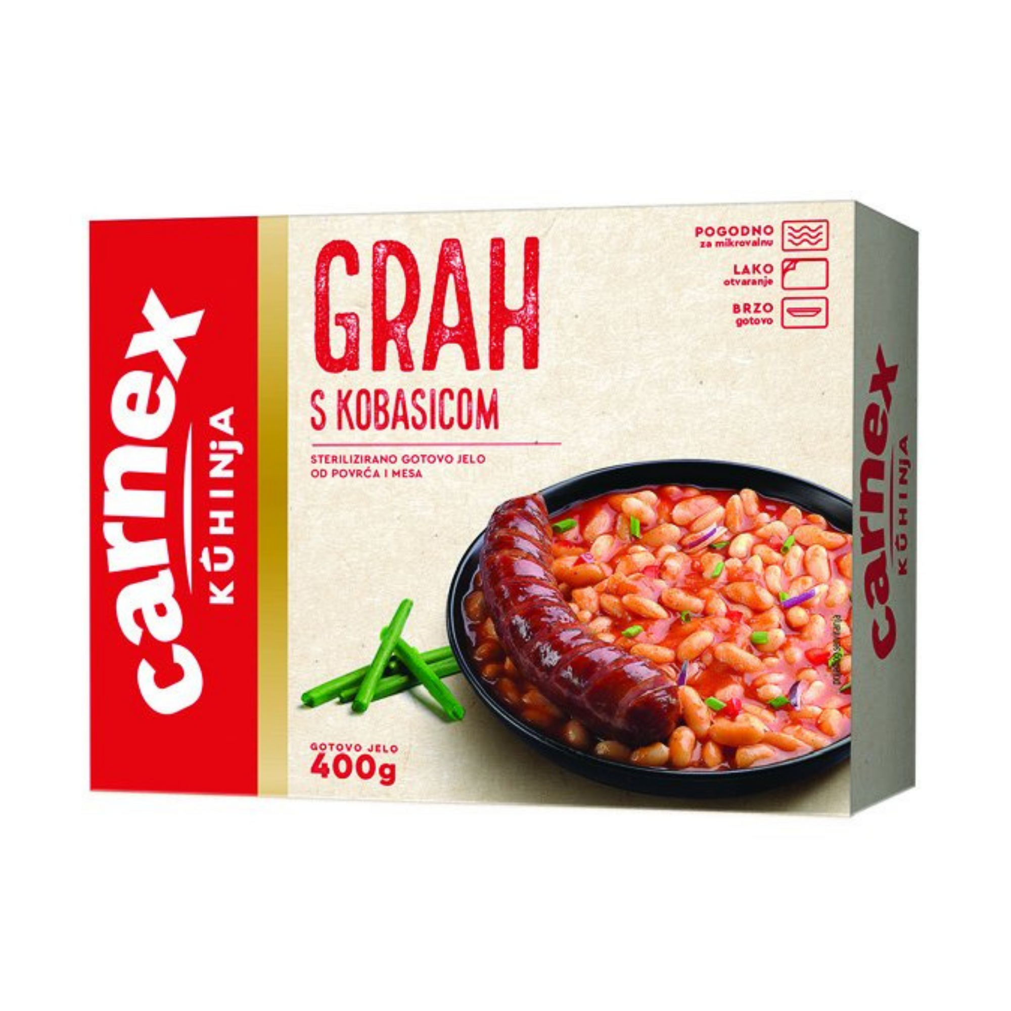 Carnex Bean stew with sausage | Grah sa kobasicom 400g - Magaza Online