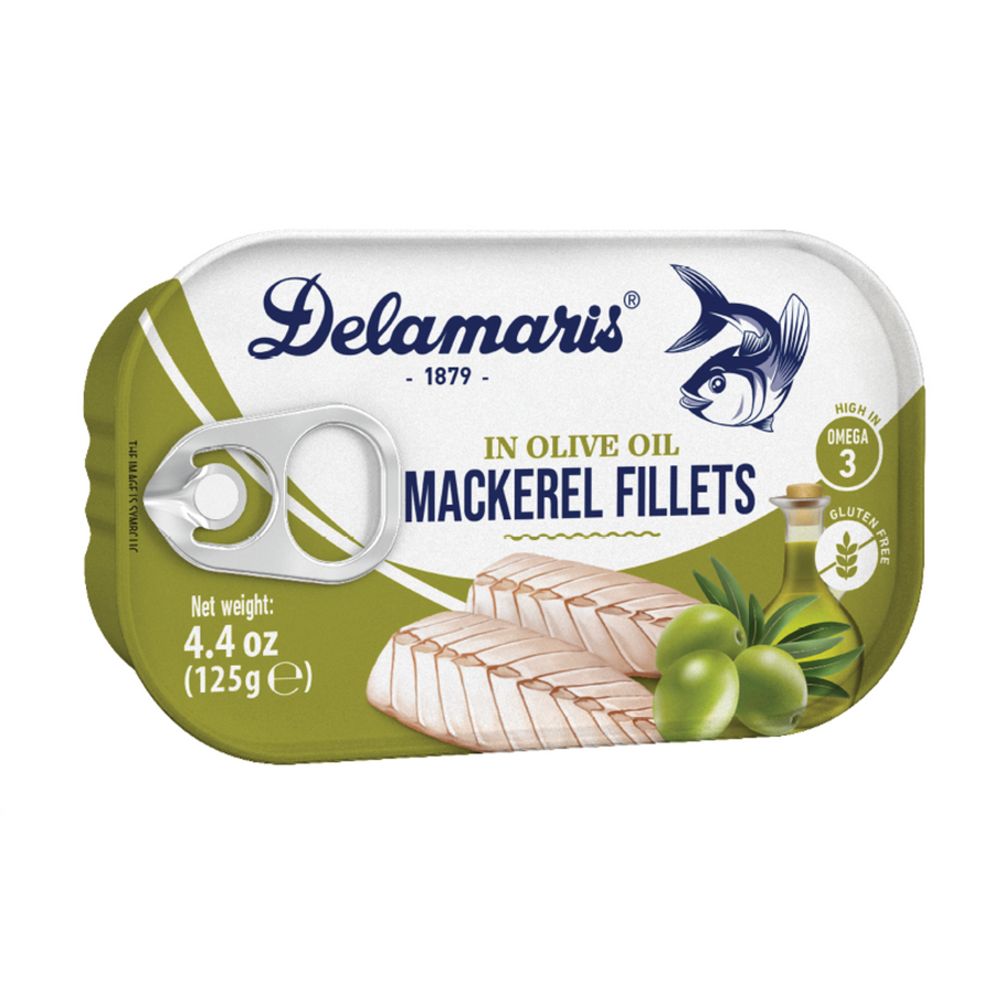 Delamaris Mackerel fillets in olive oil | Fileti skuše u maslinovom ulju 125g - Magaza Online