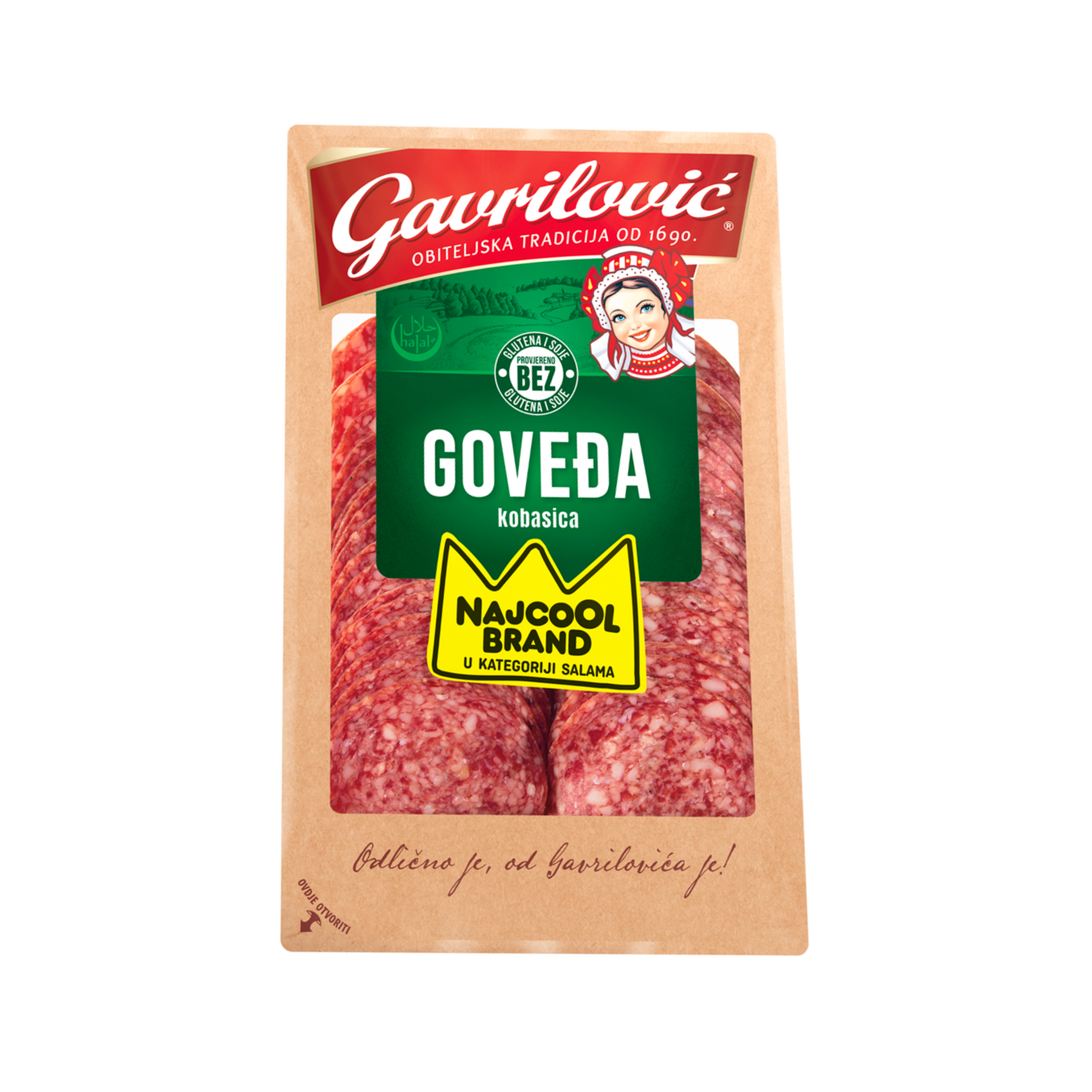 Gavrilović Beef salami sliced | Goveđa kobasica rezana 80g - Magaza Online