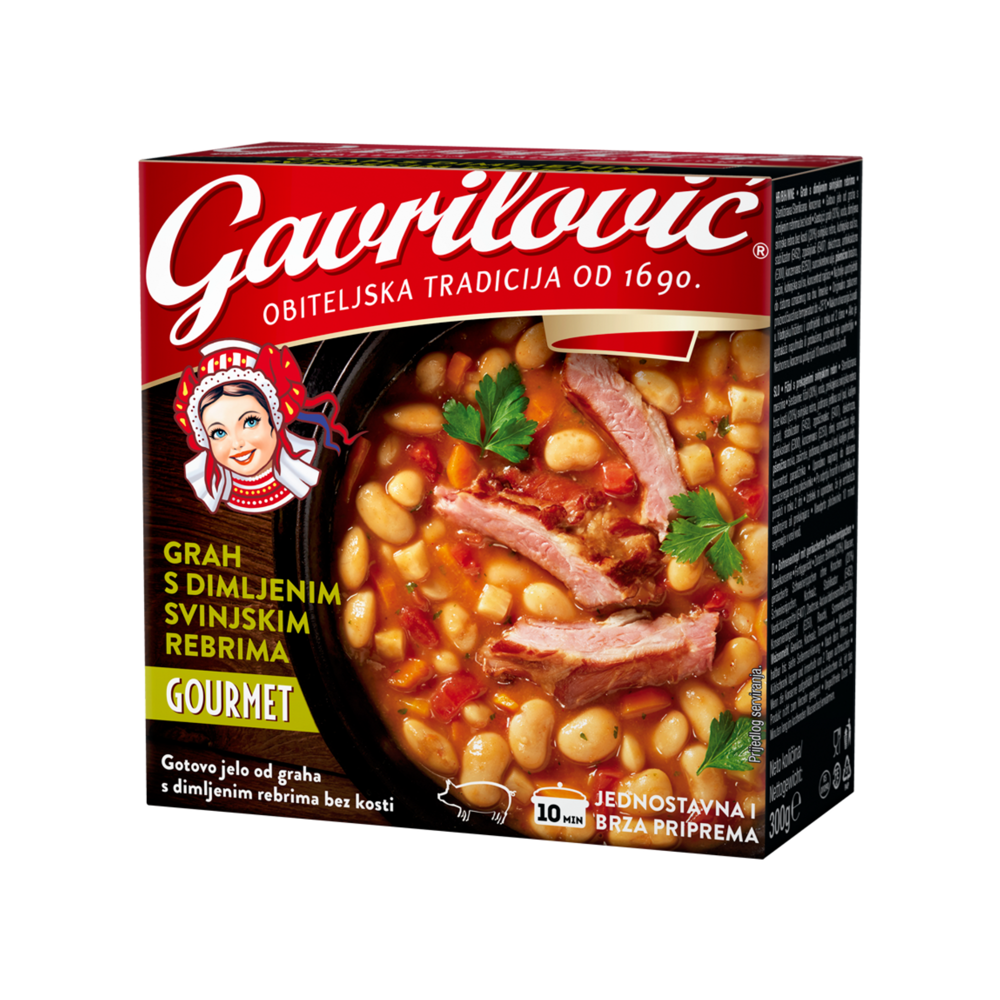 Gavrilović Bean stew with smoked pork ribs | Grah s dimljenim svinjskim rebrima 300g