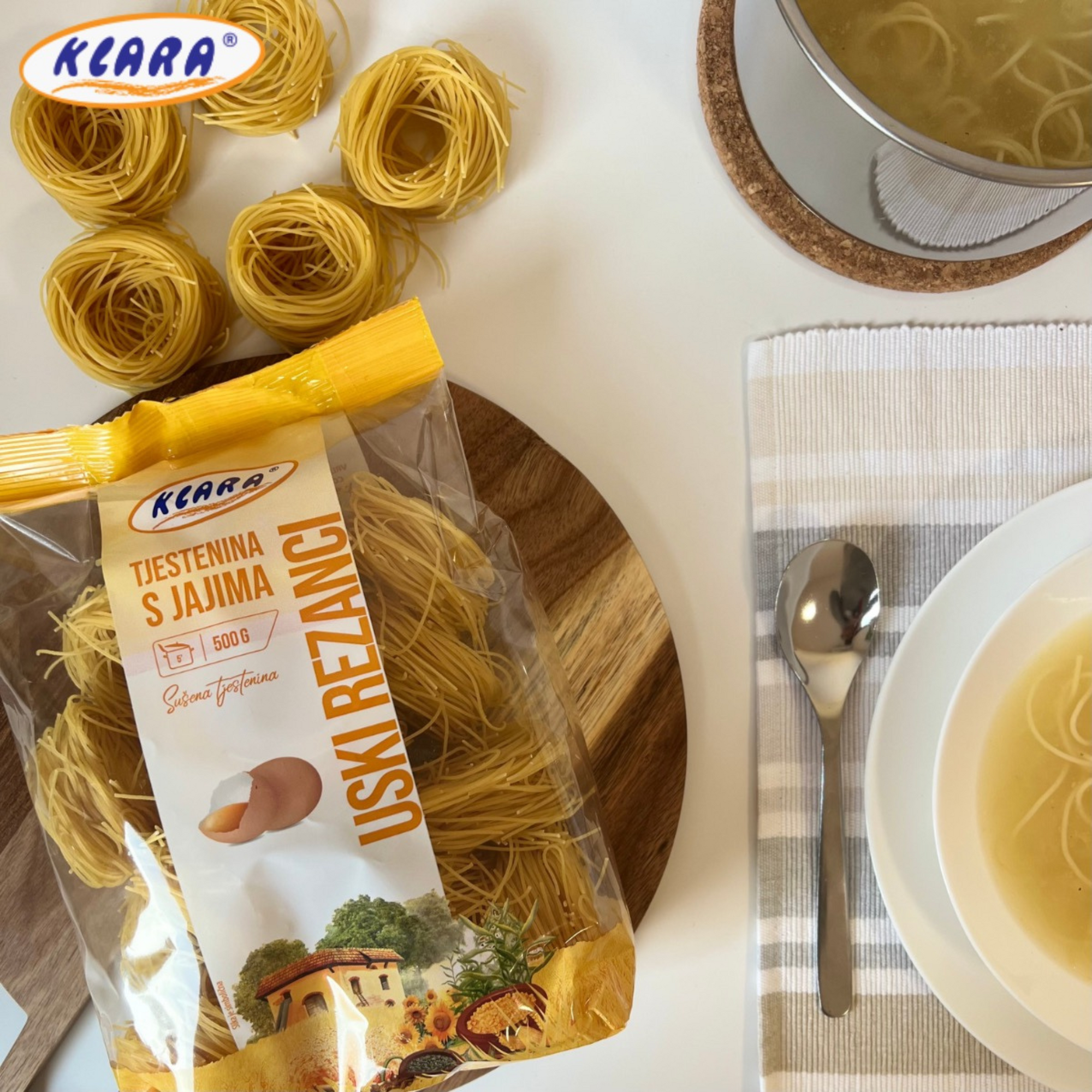 Klara Thin egg noodles | Uski rezanci 500g - Magaza Online