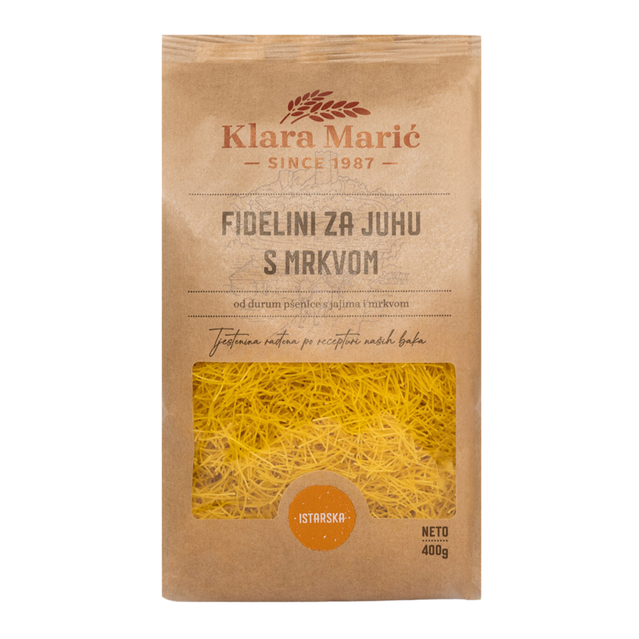 Klara Marić Fidelini soup noodles with carrot | Fidelini za juhu s mrkvom 400g - Magaza Online