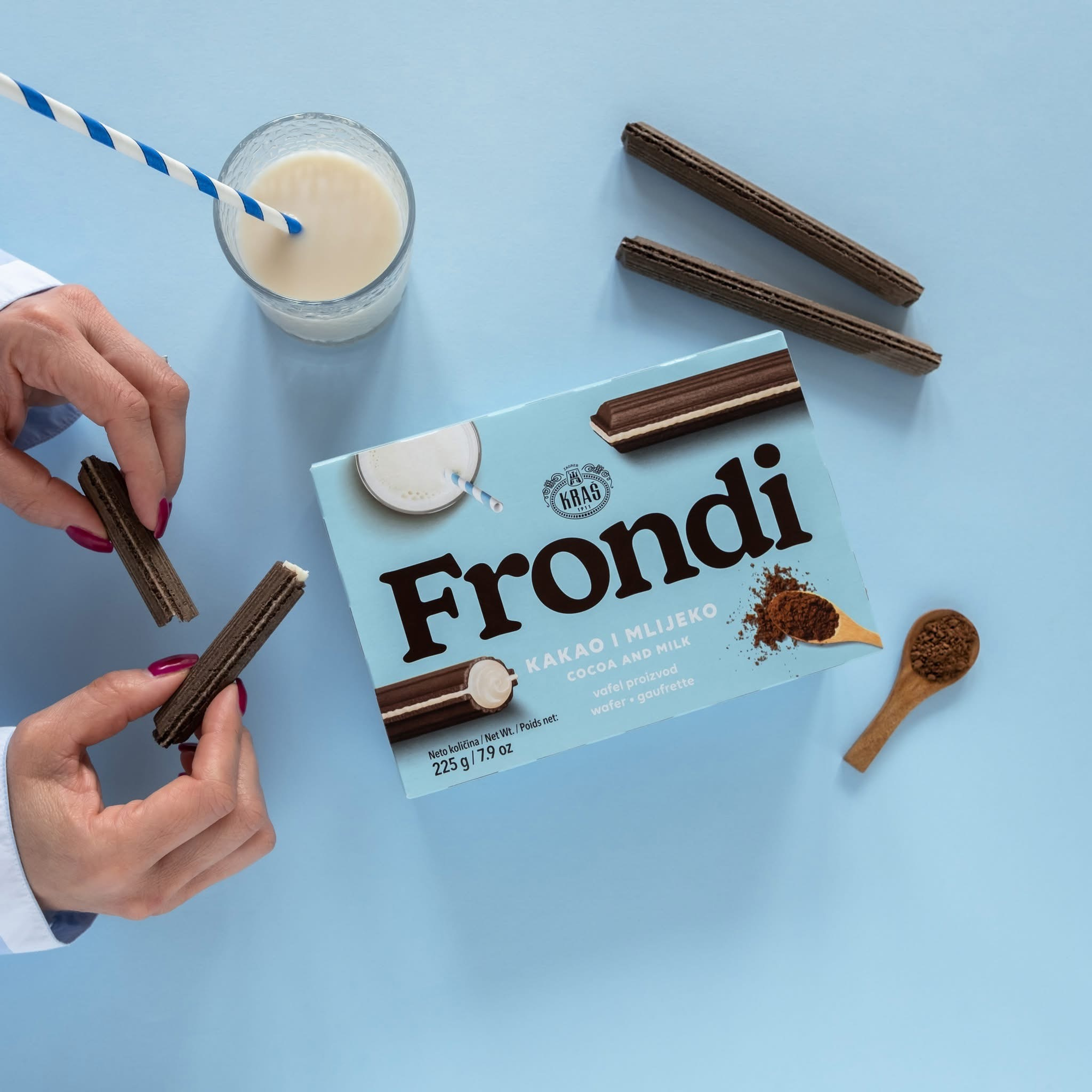 Kraš Frondi cocoa and milk wafer | Frondi vafel kakao i mlijeko 225g