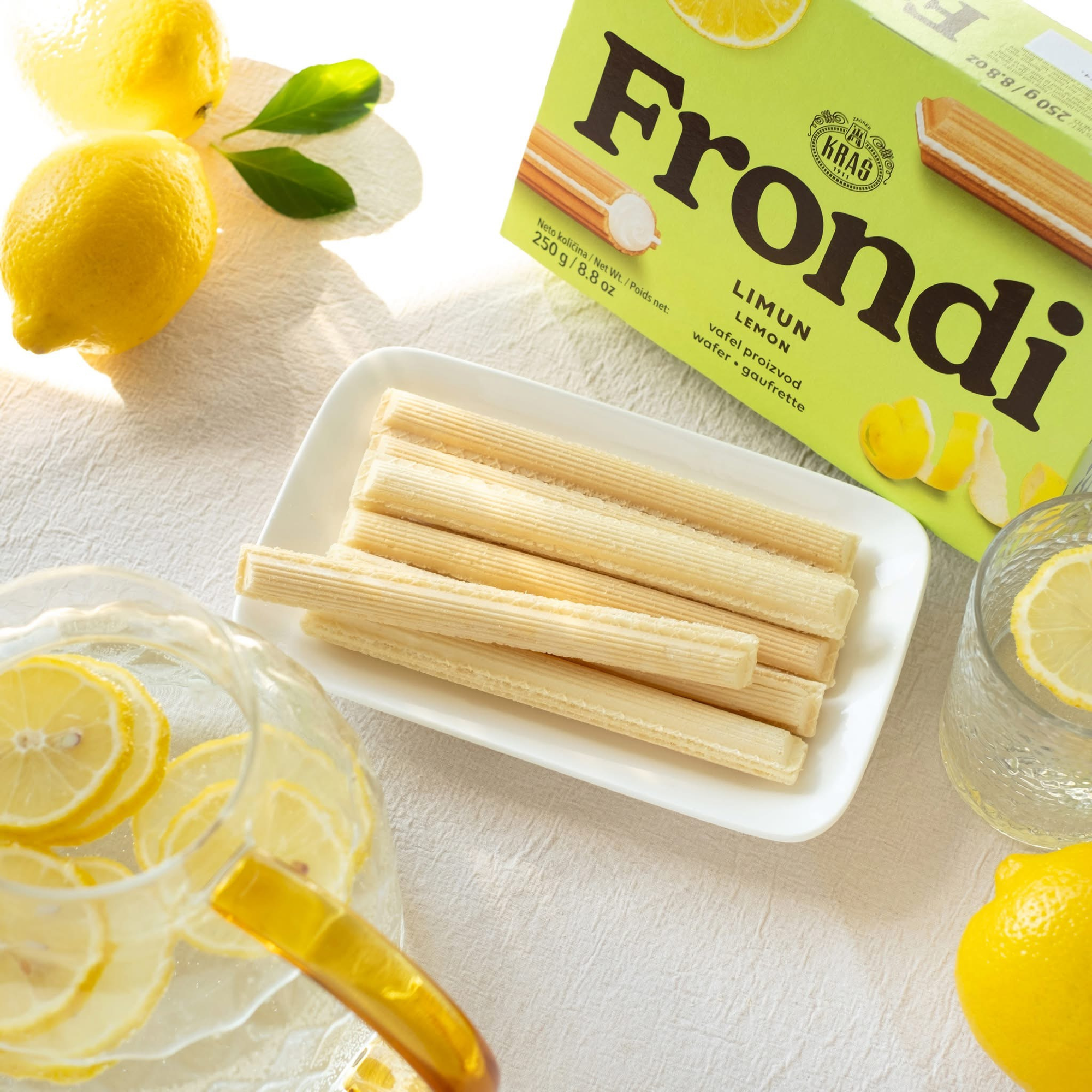 Kraš Frondi lemon wafer | Frondi vafel limun 250g