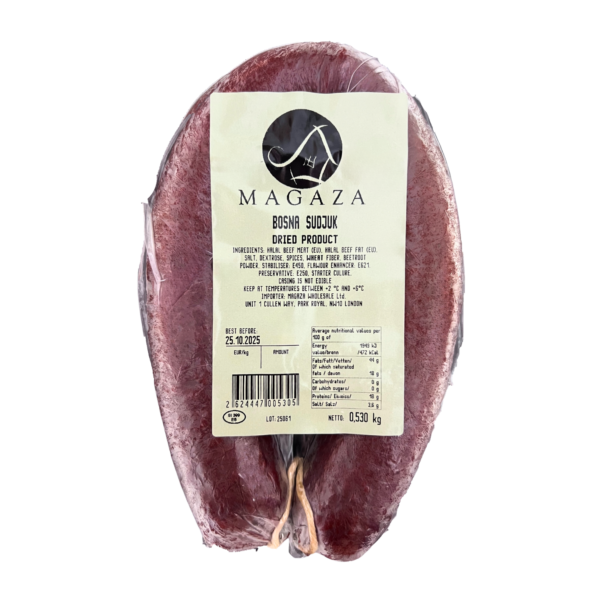 Magaza Bosnian sudzuk salami  Halal | Bosanski sudžuk Halal avg. 520g