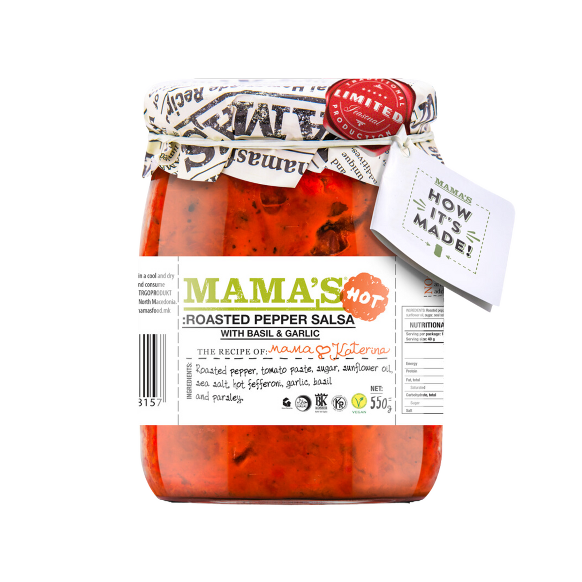 Mama’s Roasted pepper salsa hot | Salsa od pečenih paprika ljuta 550g ...