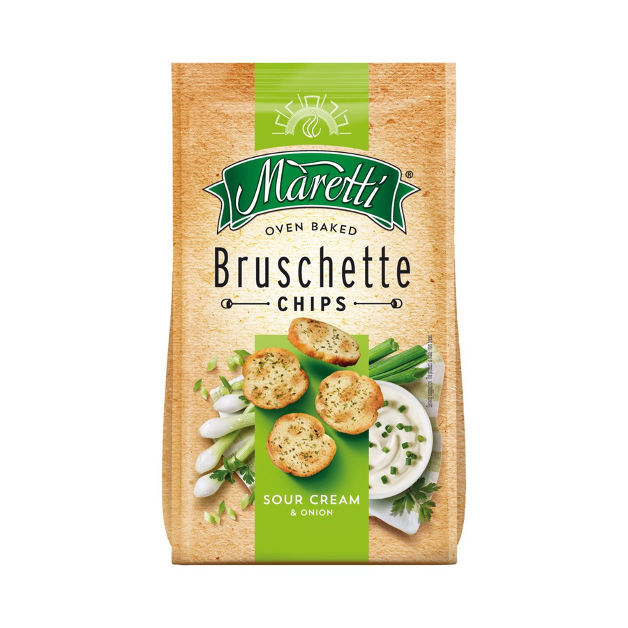 Maretti Bruschette chips Sour cream & onion | Bruskete sa ukusom pavlake i luka 70g - Magaza Online