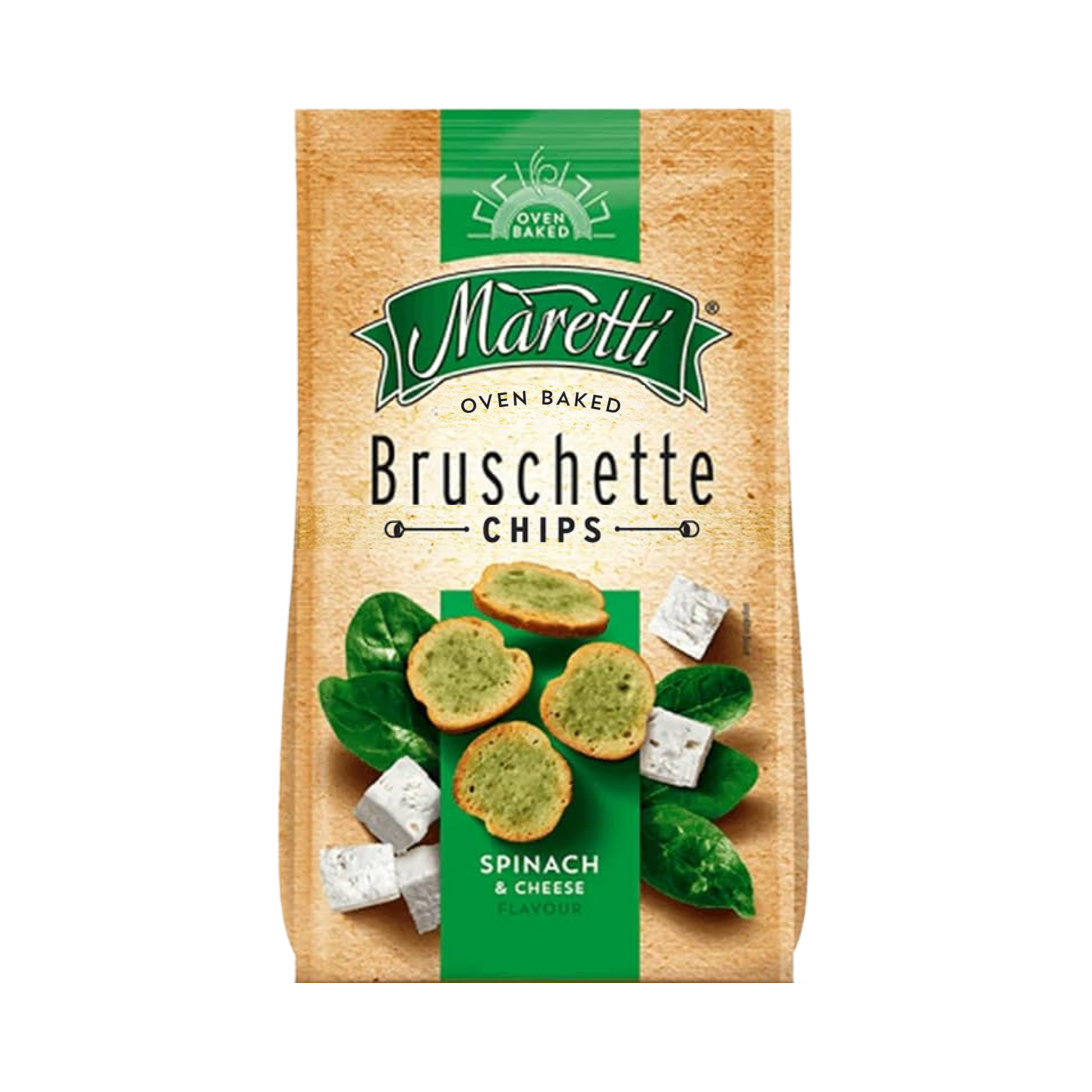 Maretti Bruschette chips Spinach & cheese | Bruskete sa ukusom spanaća i sira 70g - Magaza Online