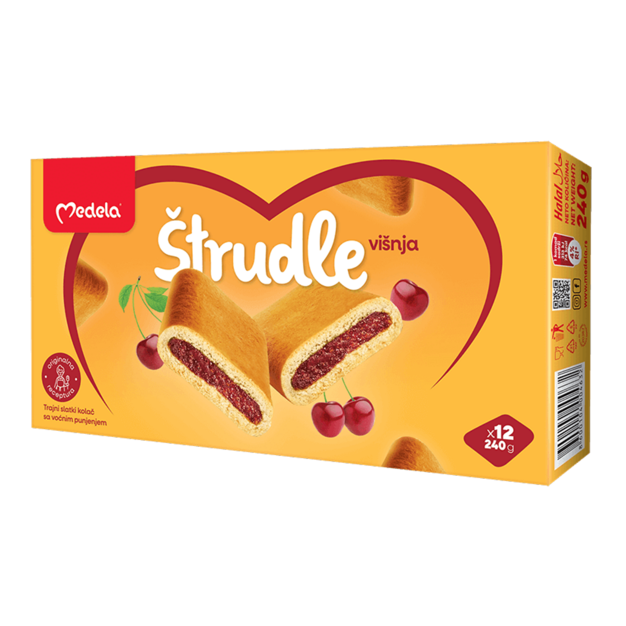 Medela Sour cherry strudel rolls | Štrudle višnja 240g