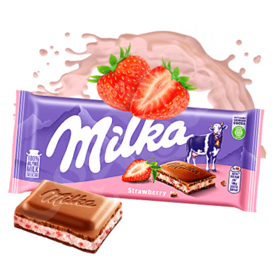 Milka Strawberry yoghurt chocolate | Čokolada sa jagodama i jogurtom 100g