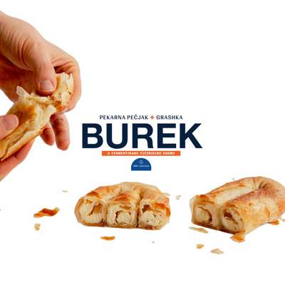 Pečjak + Grashka Burek with chickpea cream | Posni burek sa sirom od leblebija 720g