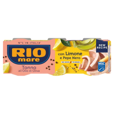 Rio Mare Tuna with lemon & black pepper | Tuna sa limunom i crnim biberom 3x65g - Magaza Online