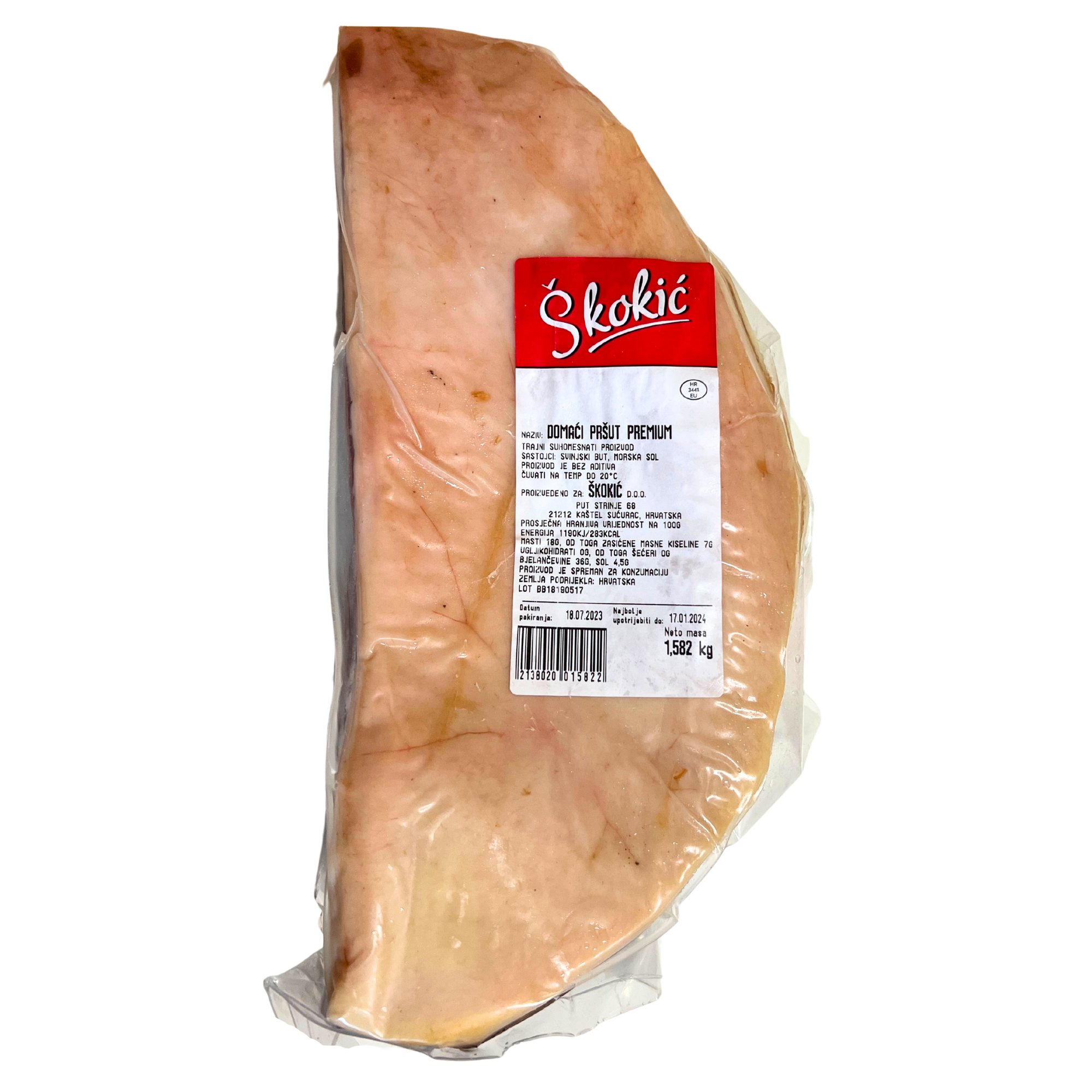 Dalmatinka Škokić Dalmatian prosciutto quarters | Dalmatinski pršut četvrtine kg - Magaza Online