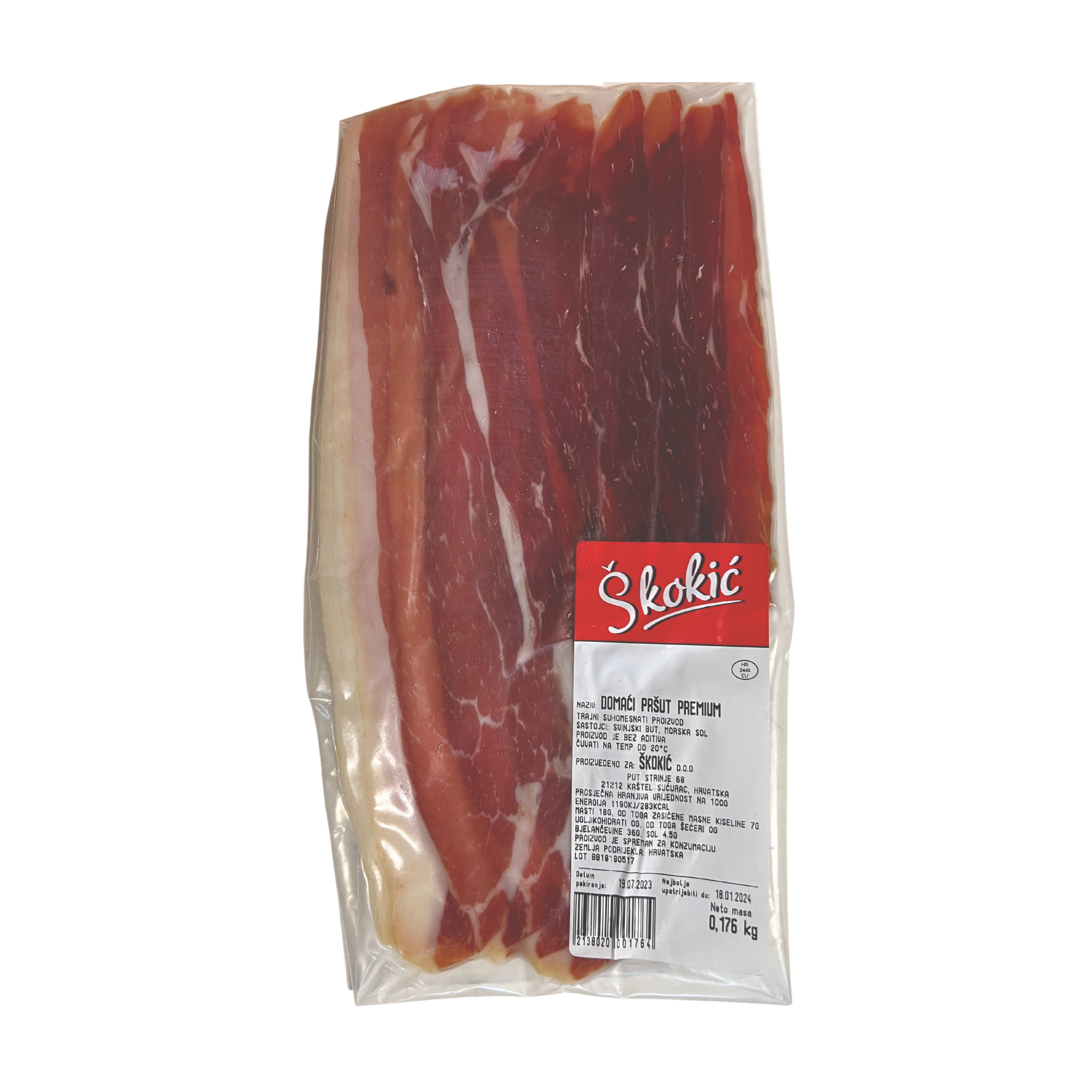 Dalmatinka Škokić Dalmatian sliced prosciutto | Dalmatinski pršut rezani kg - Magaza Online