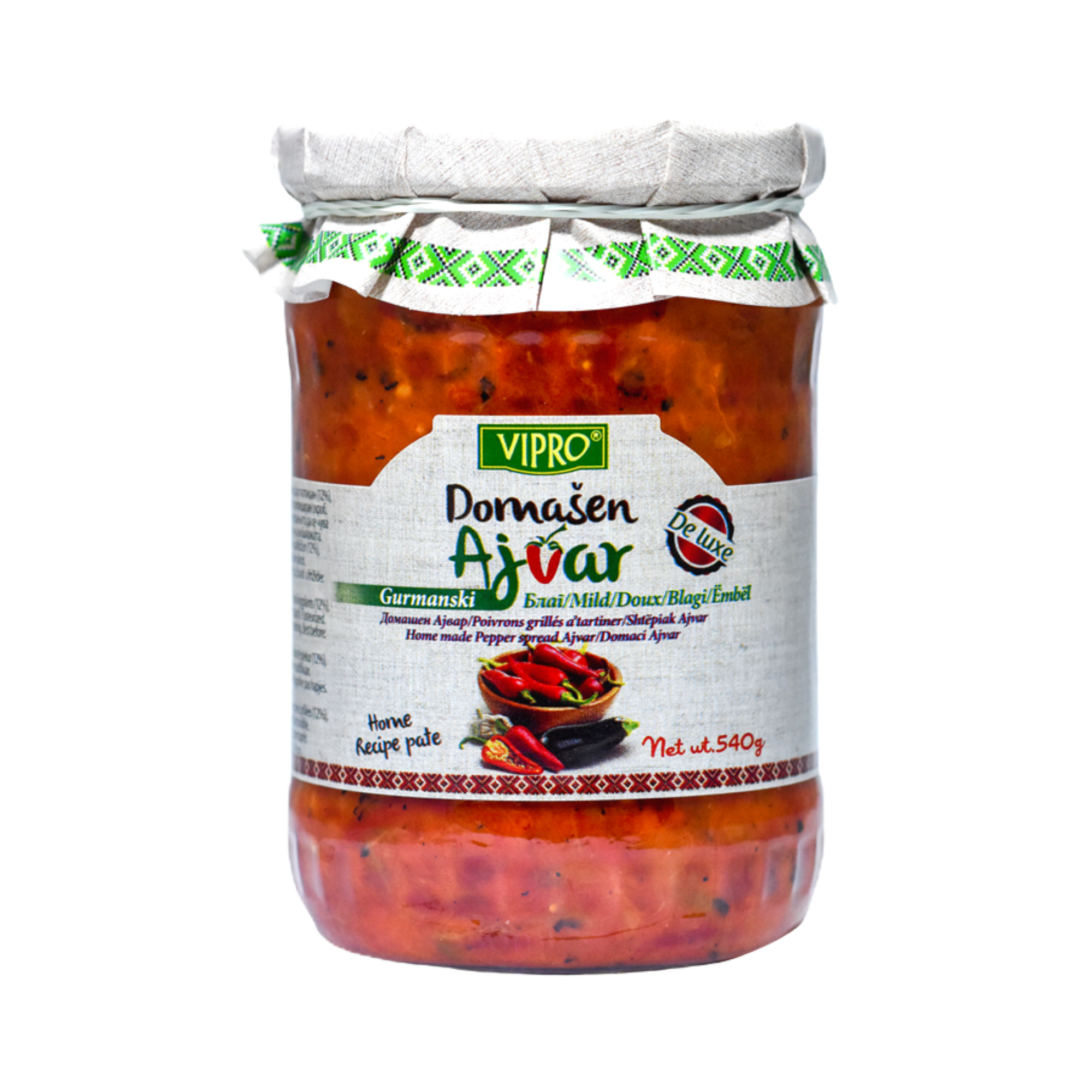 Vipro Ajvar De luxe mild | Ajvar gurmanski blagi 540g - Magaza Online