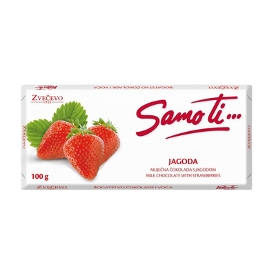 Zvečevo Milk chocolate with strawberry filling | Mliječna čokolada sa jagodom 100g