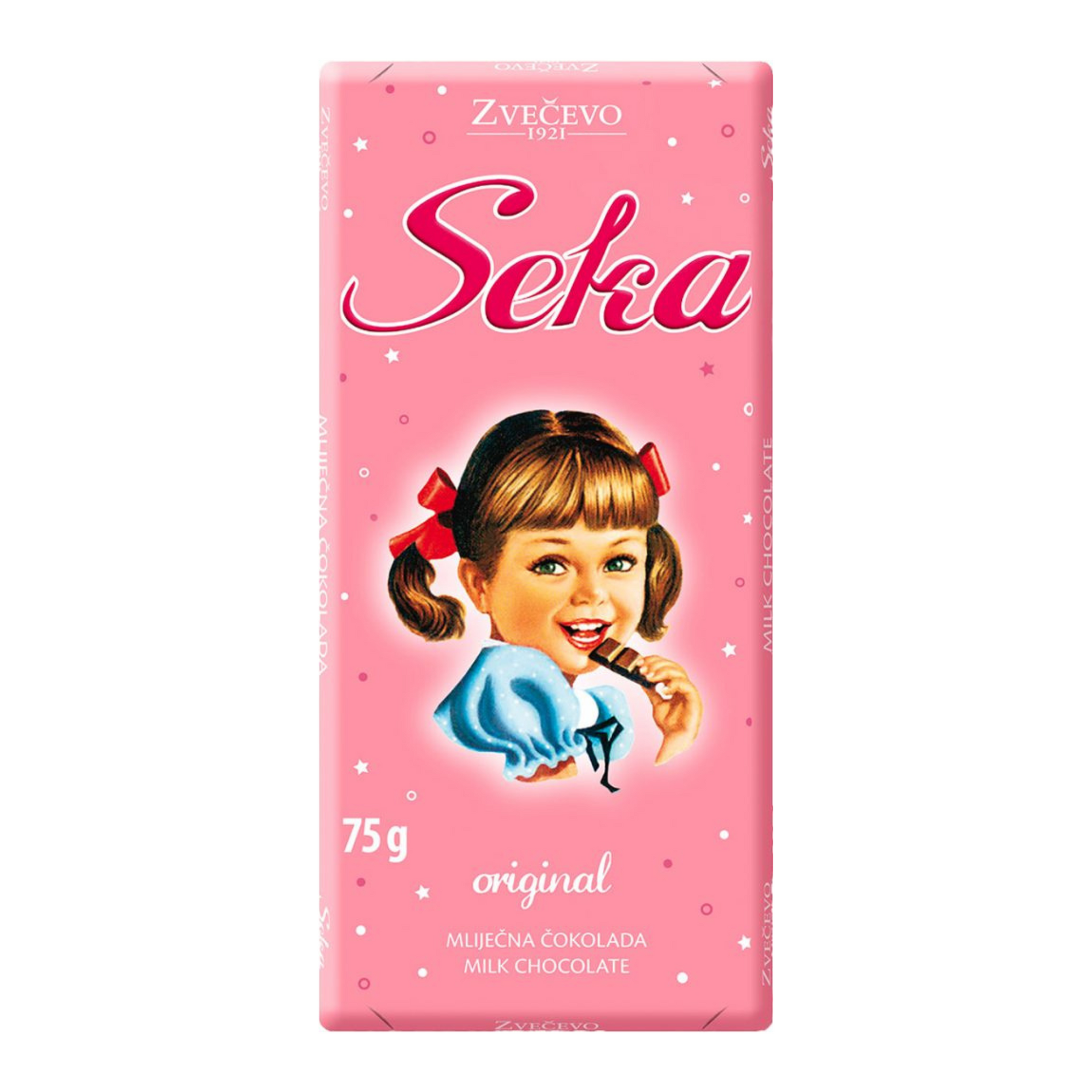 Zvečevo Milk chocolate Seka | Mliječna čokolada Seka 75g - Magaza Online