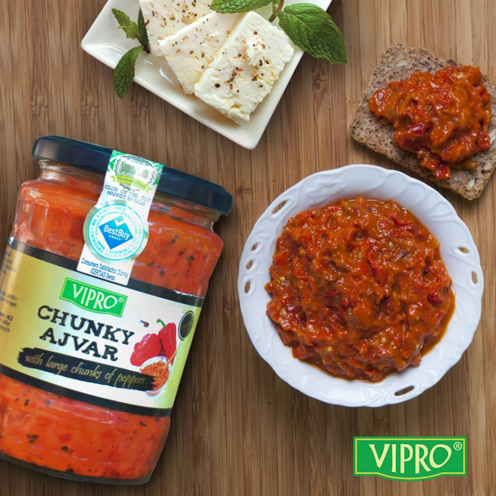Vipro Ajvar chunky mild | Ajvar od cepkane paprike blagi 550g - Magaza Online