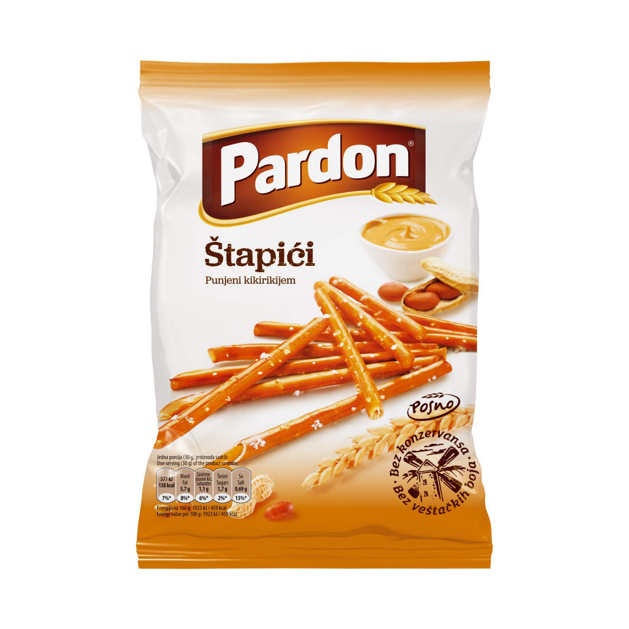 Marbo Pardon Peanut butter sticks | Pardon štapići sa kikirikijem 100g - Magaza Online