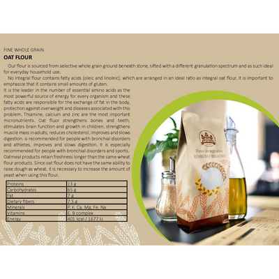 Apieco Oat flour | Zobeno brašno 1kg - Magaza Online