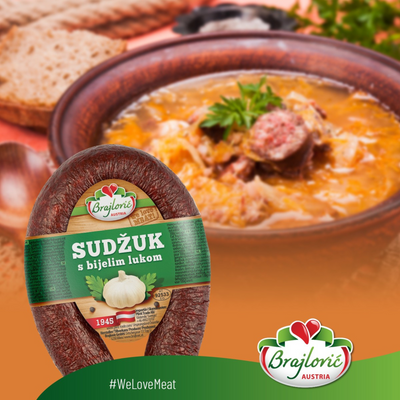 Brajlović Sudzuk salami with garlic Halal | Sudžuk sa bijelim lukom Halal 300g