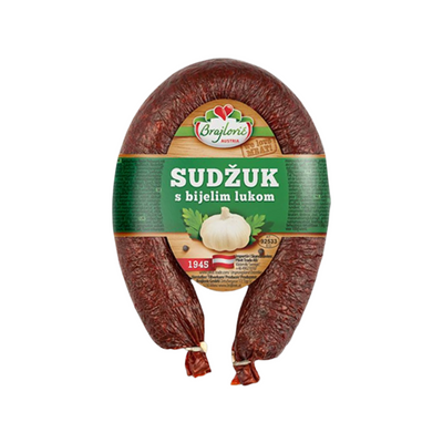 Brajlović Sudzuk salami with garlic Halal | Sudžuk sa bijelim lukom Halal 300g