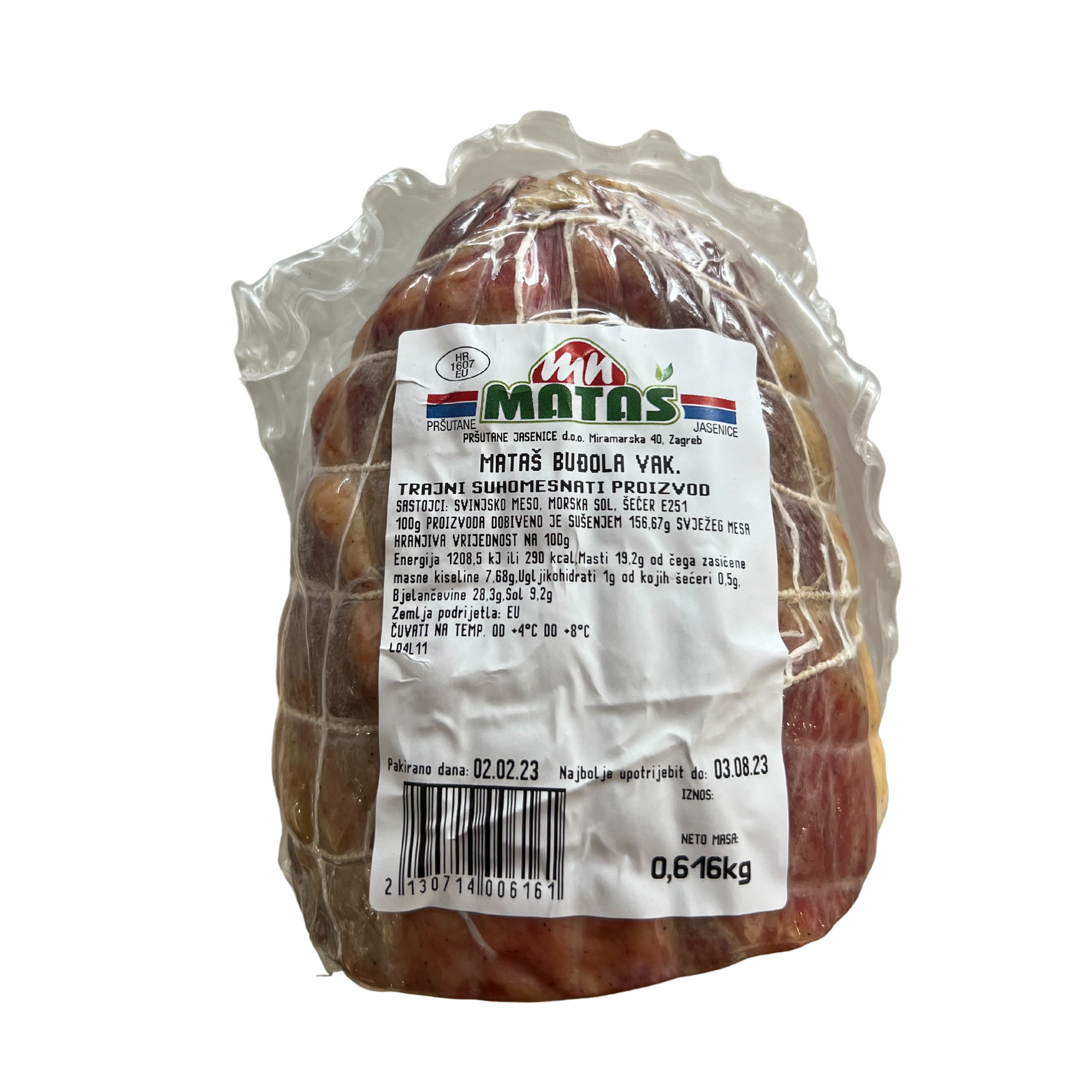 Mataš Dried pork collar bacon | Suhi svinjski vrat | Buđola kg - Magaza Online