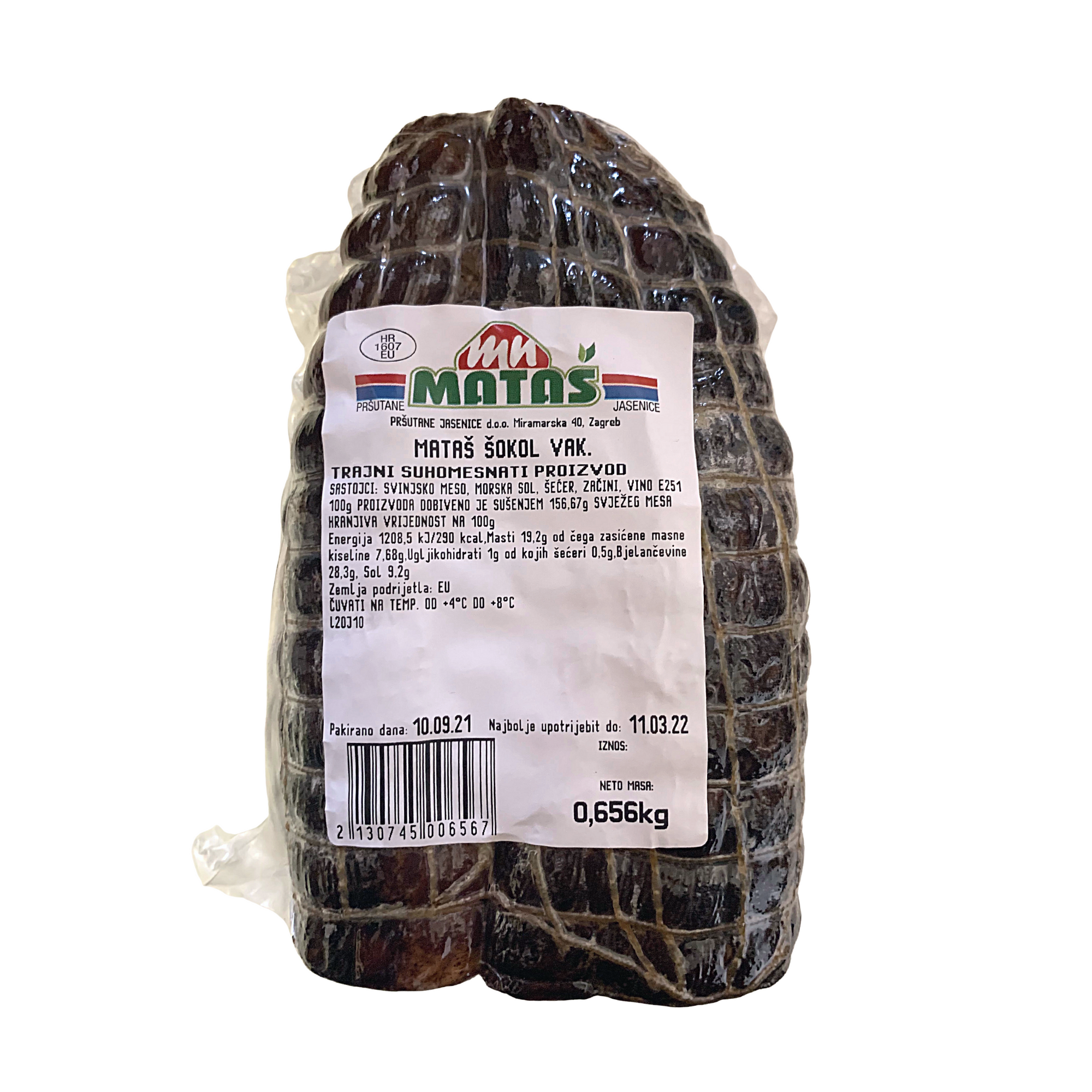 Mataš Wine infused pork collar bacon | Šokol | Buđola u vinu kg - Magaza Online