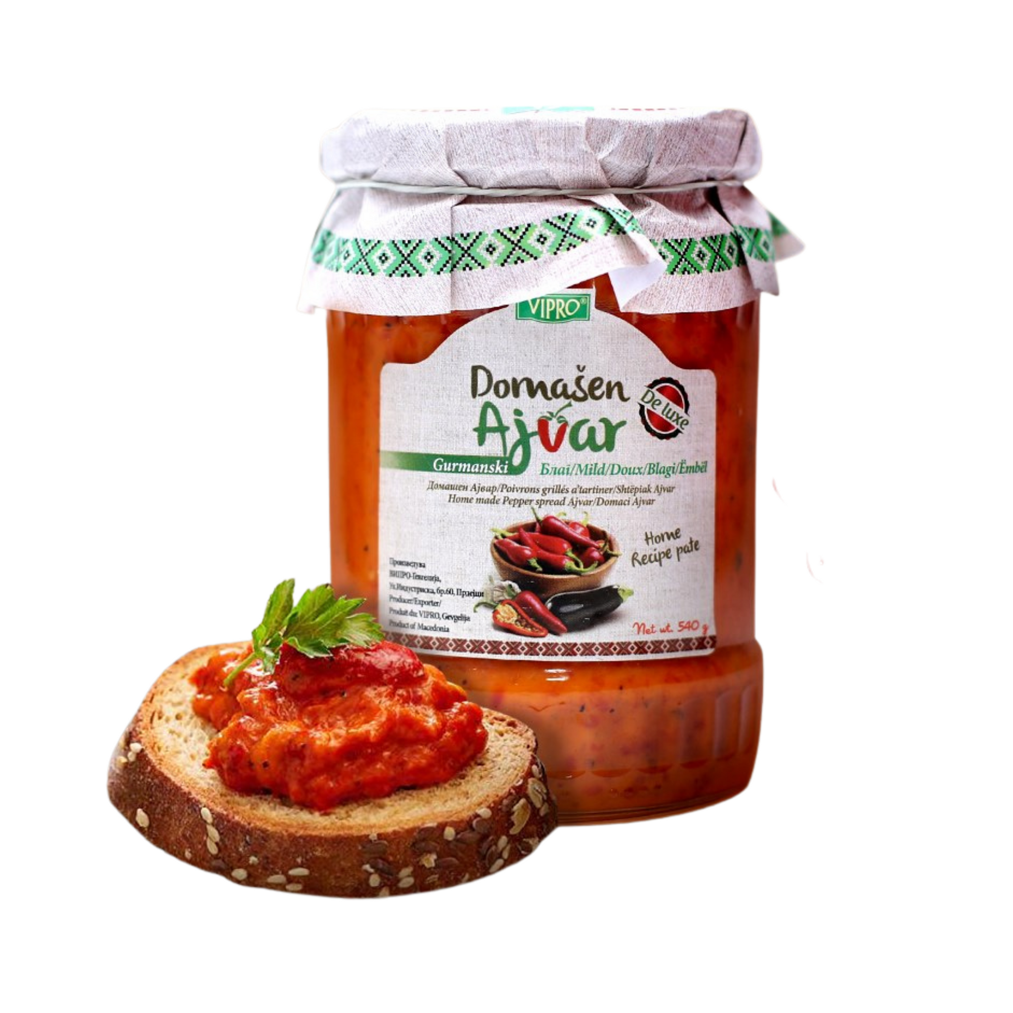 Vipro Ajvar De luxe mild | Ajvar gurmanski blagi 540g - Magaza Online